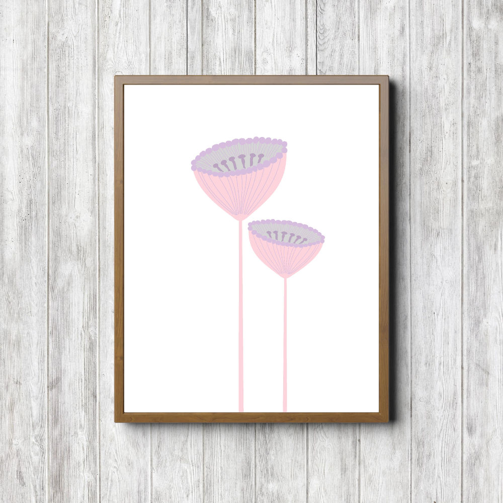 Printable Pink & Purple Pincushion Flowers
