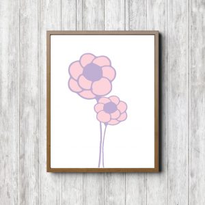 Simple Pink & Purple Printable Flowers