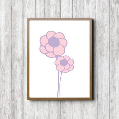 Simple Pink & Purple Printable Flowers