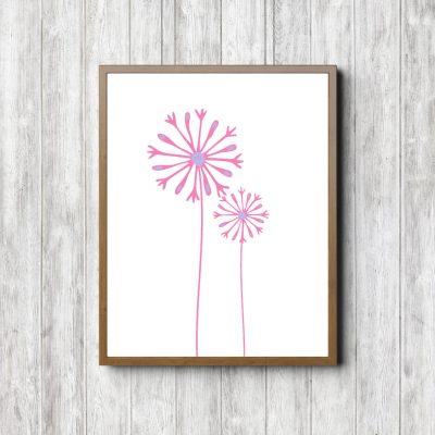 Modern Girls Room Printable Flowers