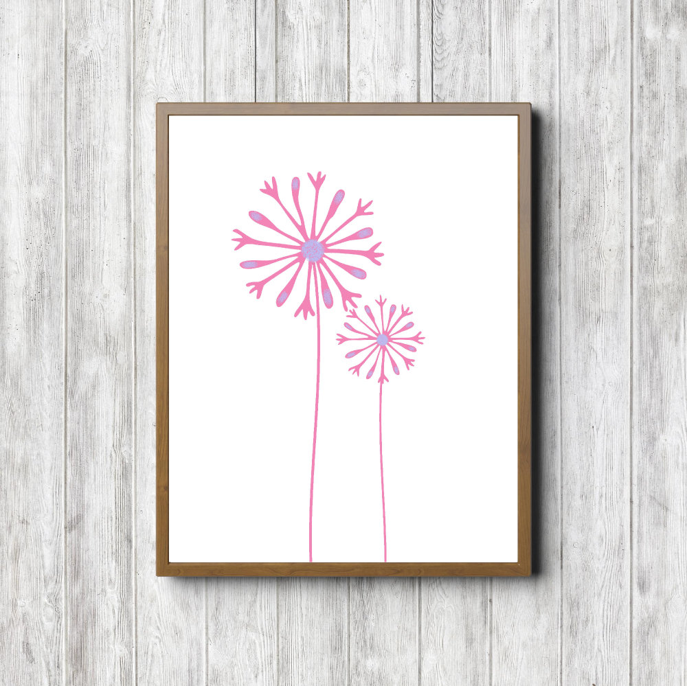 Modern Girls Room Printable Flowers