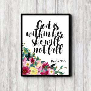 Psalm 46:5 Floral Scripture Printable