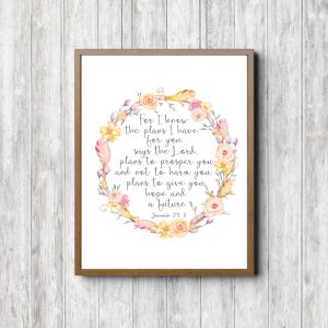 Jeremiah 29:11 Pink Wreath Printable