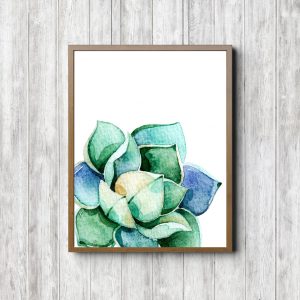 Blue & Green Succulent Plant Printable