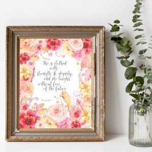 Proverbs 31:25 Pearls & Flowers Printable