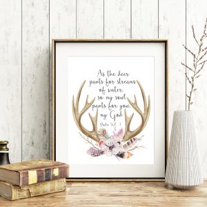 Psalm 42:1 Deer Antlers Printable