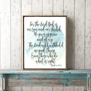 Psalm 84:11 Blue Watercolor Printable