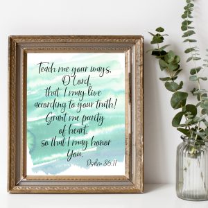 Psalm 86:11 Green Watercolor Printable