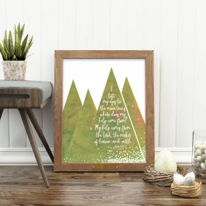 Psalm 121:1-2 Green Scripture Printable
