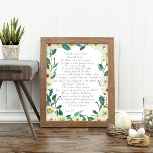 Psalm 23 Floral Scripture Printable