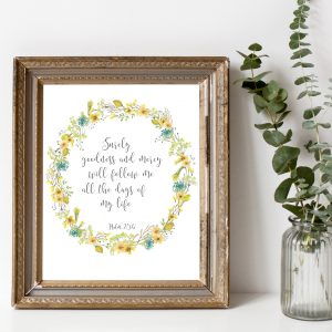 Psalm 23:6 Wreath Scripture Printable