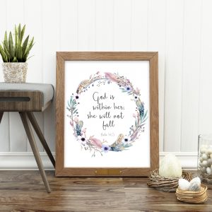 Psalm 46:5  Feathery Wreath Printable