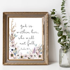 Psalm 46:5  Rustic Flowers Printable