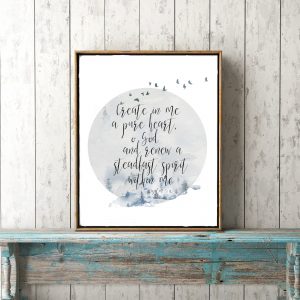 Psalm 51:10 Foggy Woods Printable