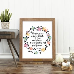 Psalm 51:10 Bright Wreath Printable