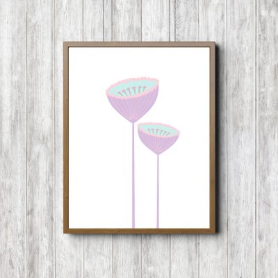Printable Purple Pincushion Flowers