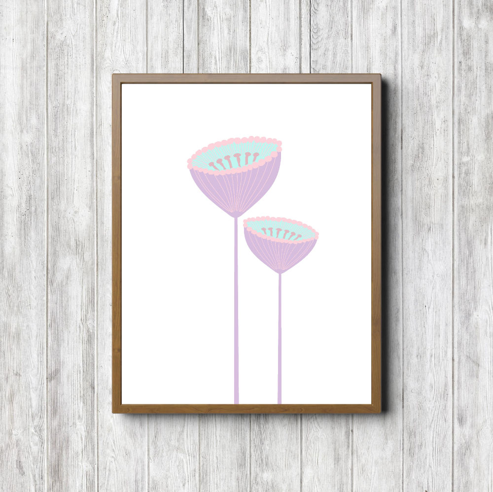 Printable Purple Pincushion Flowers