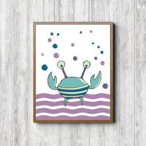 Purple & Turquoise Crab Nautical Nursery