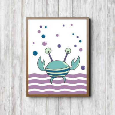 Purple & Turquoise Crab Nautical Nursery