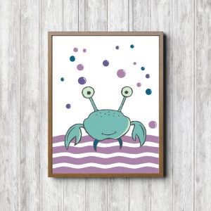 Purple & Turquoise Crab Nursery Printable