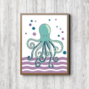 Mint & Pink Octopus Nursery Printable