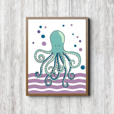 Mint & Pink Octopus Nursery Printable