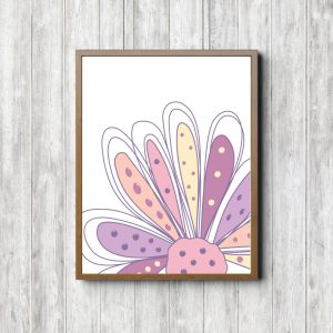 Purple Hand Drawn Flower Printable