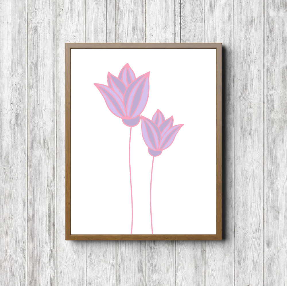 Purple & Pink Flower Petals Printable