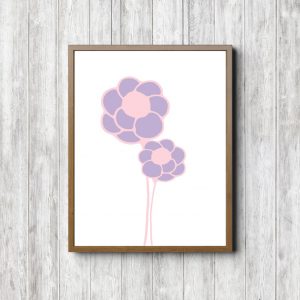 Simple Purple & Pink Printable Flowers