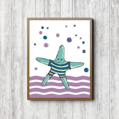 Mint & Pink Starfish Nursery Printable