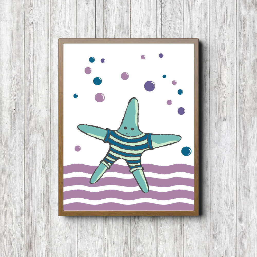 Mint & Pink Starfish Nursery Printable