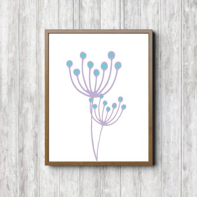 Lavender Pincushion Flower Printable Poster