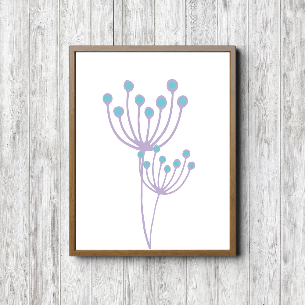 Lavender Pincushion Flower Printable Poster