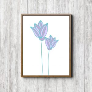 Purple & Turquoise Flower Petals Printable