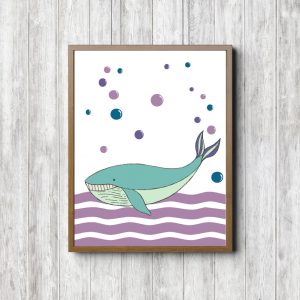 Mint & Pink Whale Nursery Printable