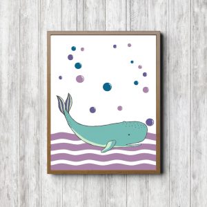 Mint & Pink Whale Nautical Nursery