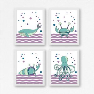 Purple & Teal Nautical Nursery Printables