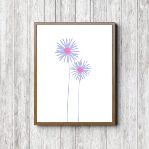 Modern Girls Room Purple Flowers