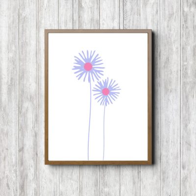 Modern Girls Room Purple Flowers