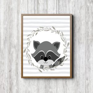 Raccoon With Gray Stripes Printable