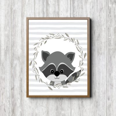 Raccoon With Gray Stripes Printable
