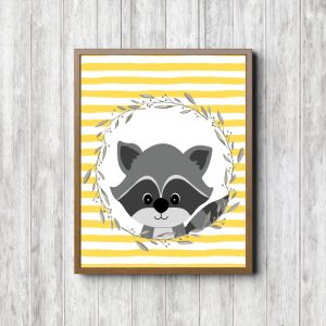 Raccoon With Yellow Stripes Printable