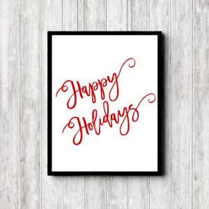 Minimalist Happy Holidays Printable Poster
