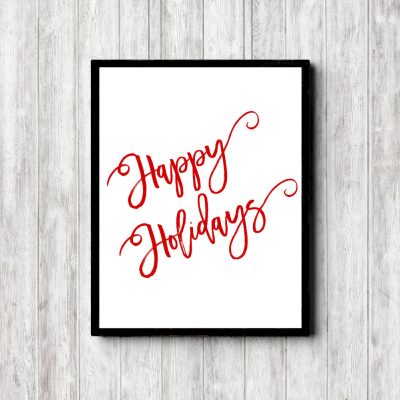 Minimalist Happy Holidays Printable Poster