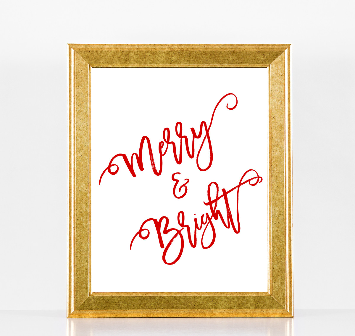 Minimalist Merry & Bright Printable Poster