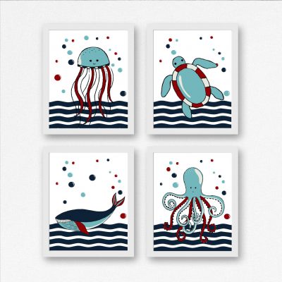 Red & Blue Nautical Nursery Printables