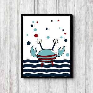 Blue & Red Crab Nursery Printable