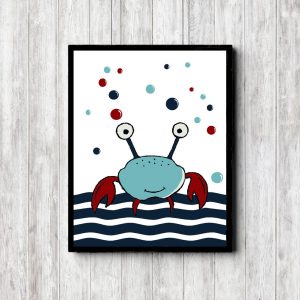 Blue & Red Crab Nautical Nursery