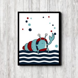 Blue & Red Sea Snail Printable