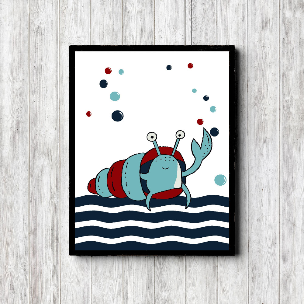Blue & Red Sea Snail Printable